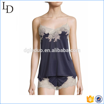 Camisola con pijamas de señora sexy de encaje con ropa de dormir de moda de camisas